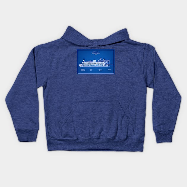 Goldenrod United States Coast Guard Lighthouse Tender - ABD Kids Hoodie by SPJE Illustration Photography